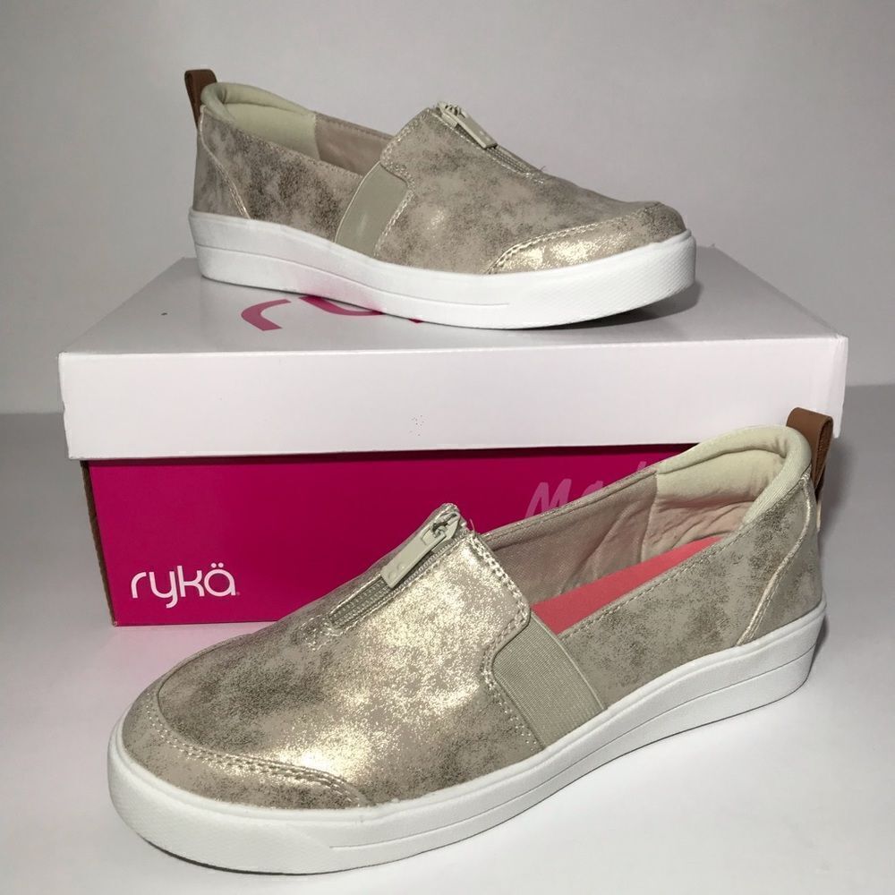 Ryka Vivvi Pearl Pearlized Slip-Ons with Zipper Size: 9.5W